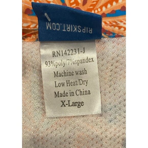 NWT Ripskirt Hawaii Skirt Pinwheel Floral Orange Blue Purple Extra Large XL New - Picture 3 of 4